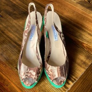 Oscar de la Renta wedge slingback sandal